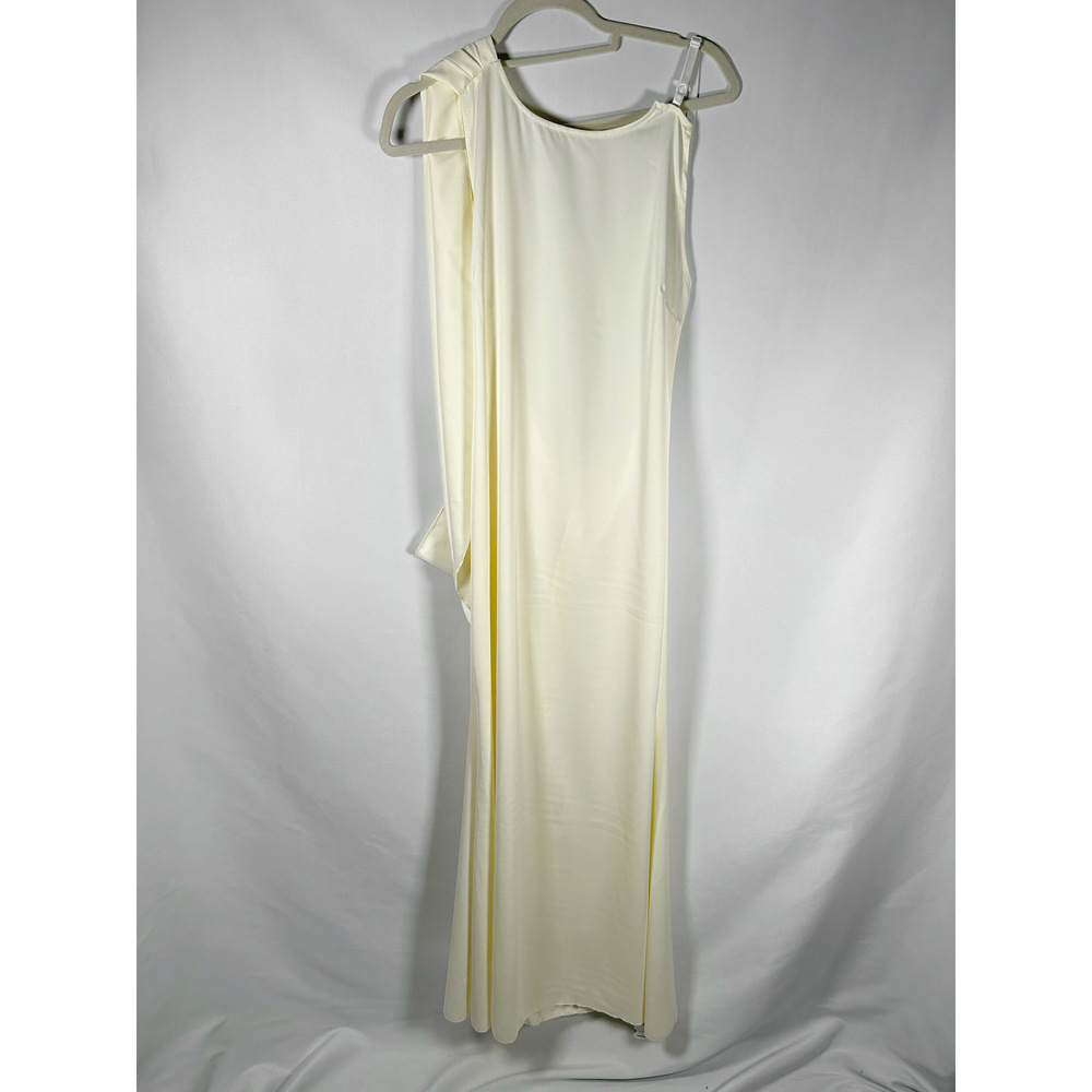 Innovare Denim Cream Satin Drape Back Dress - NWT